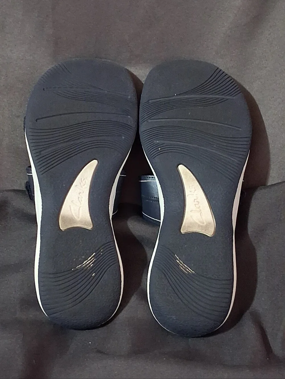 Clarks Cloudsteppers Breeze Piper Slide Sandals in navy blue